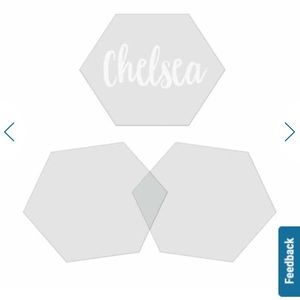 Clear hexagon place cards 55 count